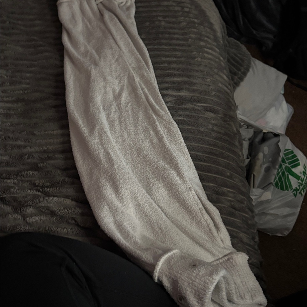 White woman lounge pants